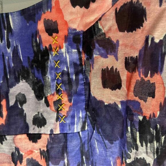 REBE by Debra Weiss Floral A-Line Dress Handmade Art-to-Wear Womans size Large - Picture 3 of 11